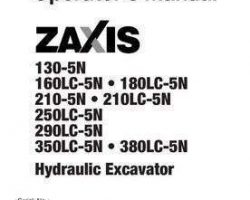 Hitachi Zaxis-5 Series model Zaxis290lc-5n Excavators Owner Operator Manual