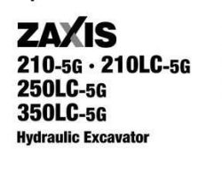 Hitachi Zaxis-5 Series model Zaxis210-5g Excavators Owner Operator Manual