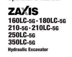 Hitachi Zaxis-5 Series model Zaxis180lc-5g Excavators Owner Operator Manual