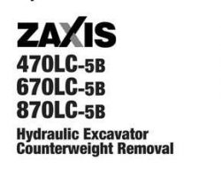 Hitachi Zaxis-5 Series model Zaxis870lc-5b Excavators Owner Operator Manual