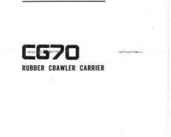 Parts Catalogs for Hitachi model Cg70 Crawler Carriers