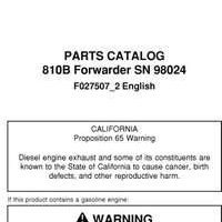 Parts Catalogs for Timberjack B Series model 810b Forwarders