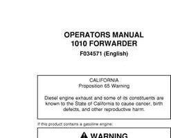 Operators Manuals for Timberjack model 1010 Forwarders