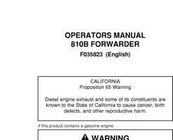 Operators Manuals for Timberjack B Series model 810b Forwarders