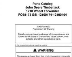 Parts Catalogs for Timberjack model 1210 Forwarders
