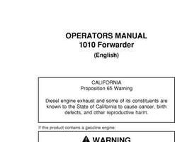 Operators Manuals for Timberjack model 1010 Forwarders