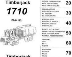 Parts Catalogs for Timberjack Series model 1710 Forwarders