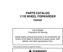 Parts Catalogs for Timberjack model 1110na Forwarders