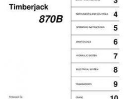 Operators Manuals for Timberjack B Series model 870b Wheeled Harvesters