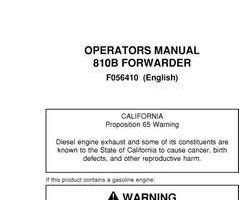 Operators Manuals for Timberjack B Series model 810b Forwarders