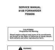 Timberjack B Series model 810b Forwarders Service Repair Technical Manual