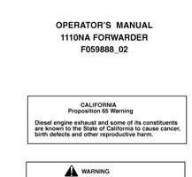 Operators Manuals for Timberjack model 1110na Forwarders