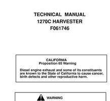 Timberjack Wheeled Harvesters Series model 1270c Wheeled Harvesters Service Repair Technical Manual