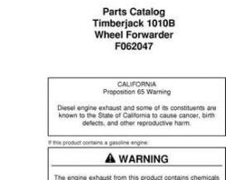 Parts Catalogs for Timberjack Series model 1010b Forwarders