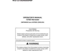 Operators Manuals for Timberjack D Series model 1270d Wheeled Harvesters