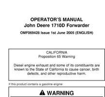 Operators Manuals for Timberjack D Series model 1710d Forwarders