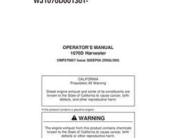 Operators Manuals for Timberjack D Series model 1070d Wheeled Harvesters