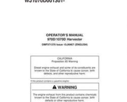 Operators Manuals for Timberjack D Series model 970d Wheeled Harvesters