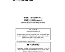 Operators Manuals for Timberjack D Series model 1070d Wheeled Harvesters