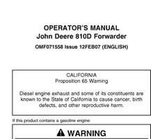 Operators Manuals for Timberjack D Series model 810d Forwarders