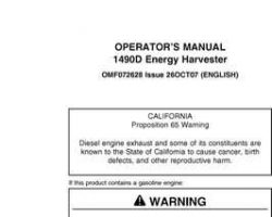 Operators Manuals for Timberjack D Series model 1490d Forwarders