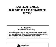 Timberjack A Series model 205a Forwarders Service Repair Technical Manual