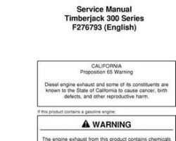 Timberjack model 325 Skidders Service Repair Technical Manual