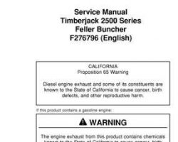 Timberjack Series model 2520 Tracked Feller Bunchers Service Repair Technical Manual
