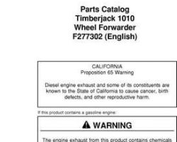 Parts Catalogs for Timberjack model 1010 Forwarders