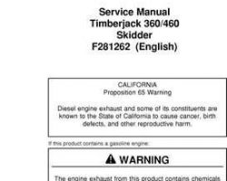 Timberjack 60 Series model 460 Skidders Service Repair Technical Manual