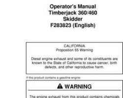 Operators Manuals for Timberjack 60 Series model 360 Skidders