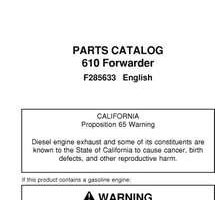Parts Catalogs for Timberjack Series model 610 Forwarders