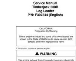 Timberjack model 535 Knuckleboom Loader Service Repair Technical Manual