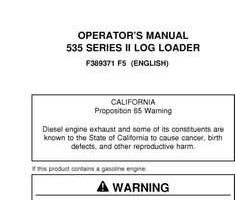 Operators Manuals for Timberjack Series Ii model 535 Knuckleboom Loader