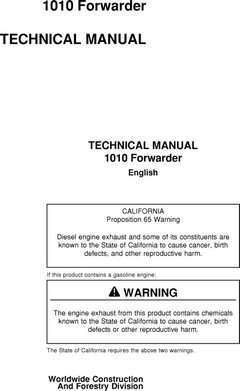 Timberjack model 1010 Forwarders Service Repair Technical Manual