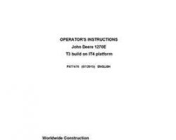 Operators Manuals for Timberjack E Series model 1270e It4 T3 8w Wheeled Harvesters