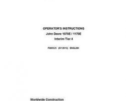 Operators Manuals for Timberjack E Series model 1170e It4 Wheeled Harvesters