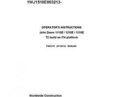 Operators Manuals for Timberjack E Series model 1510e It4 T2 Forwarders