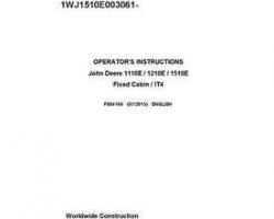 Operators Manuals for Timberjack E Series model 1510e It4 Forwarders