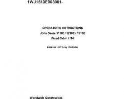 Operators Manuals for Timberjack E Series model 1110e It4 Forwarders