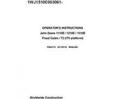 Operators Manuals for Timberjack E Series model 1210e It4 T2 Forwarders