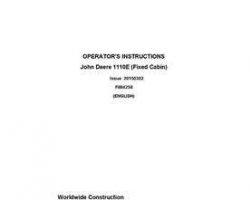 Operators Manuals for Timberjack E Series model 1110e T3 Forwarders