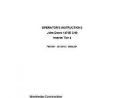 Operators Manuals for Timberjack E Series model 1470e It4 Ch9 Wheeled Harvesters