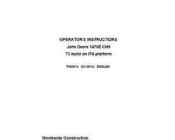 Operators Manuals for Timberjack E Series model 1470e It4 Ch9 T3 Wheeled Harvesters