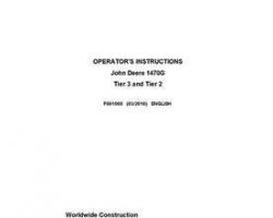 Operators Manuals for Timberjack G Series model 1470g T3 Wheeled Harvesters