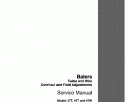 Service Manual for Case IH Balers model 47W