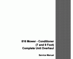 Service Manual for Case IH Mower model 816