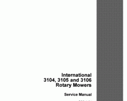 Service Manual for Case IH Mower model 3104