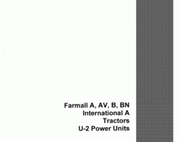Service Manual for Case IH Tractors model Farmall A