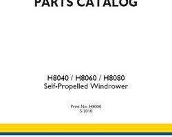 Parts Catalog for New Holland Windrower model H8080